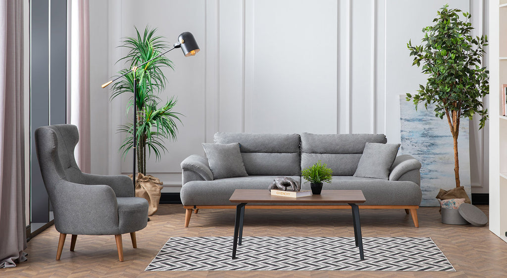 Milano Sofa Set - Red - Gray